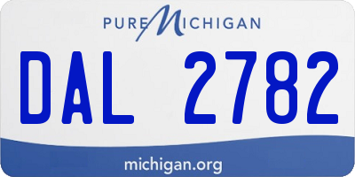 MI license plate DAL2782