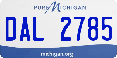 MI license plate DAL2785