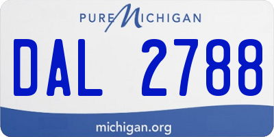 MI license plate DAL2788