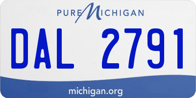 MI license plate DAL2791