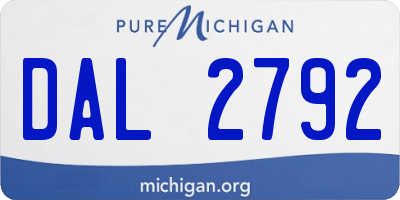 MI license plate DAL2792