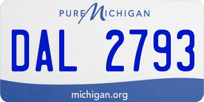 MI license plate DAL2793