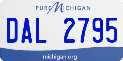 MI license plate DAL2795