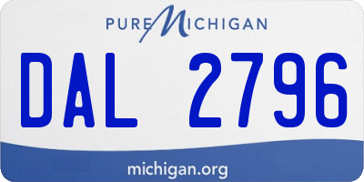 MI license plate DAL2796