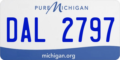 MI license plate DAL2797