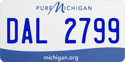 MI license plate DAL2799