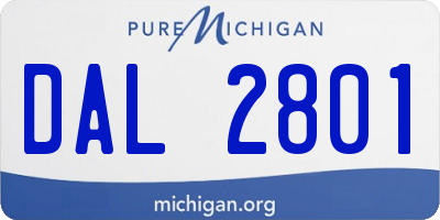 MI license plate DAL2801