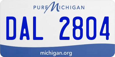 MI license plate DAL2804