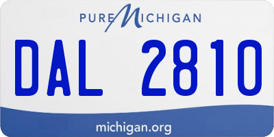 MI license plate DAL2810