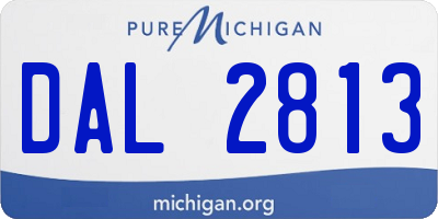 MI license plate DAL2813