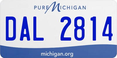MI license plate DAL2814