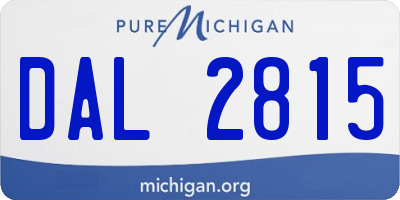MI license plate DAL2815