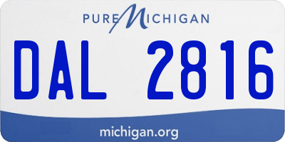 MI license plate DAL2816