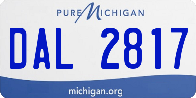 MI license plate DAL2817