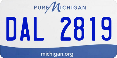 MI license plate DAL2819