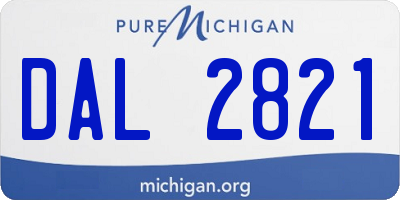 MI license plate DAL2821