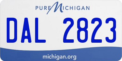 MI license plate DAL2823