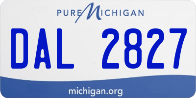 MI license plate DAL2827