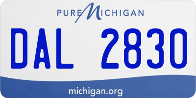 MI license plate DAL2830