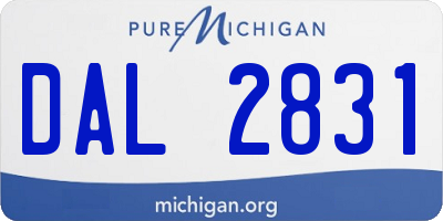 MI license plate DAL2831