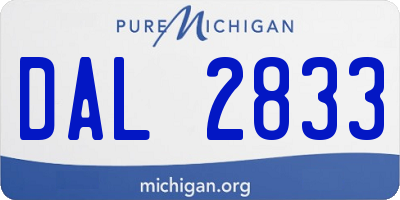 MI license plate DAL2833