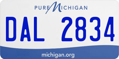 MI license plate DAL2834