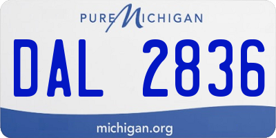 MI license plate DAL2836