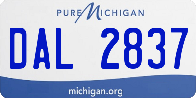 MI license plate DAL2837