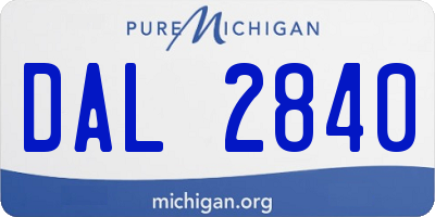 MI license plate DAL2840