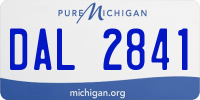 MI license plate DAL2841