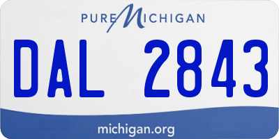MI license plate DAL2843