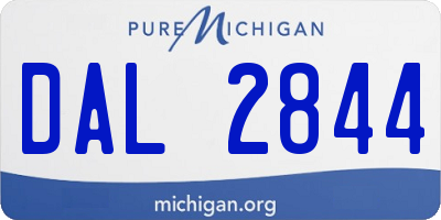 MI license plate DAL2844