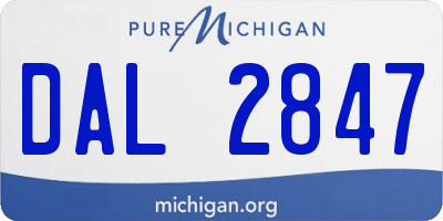 MI license plate DAL2847