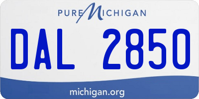 MI license plate DAL2850