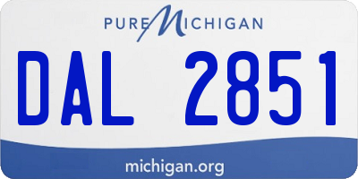 MI license plate DAL2851