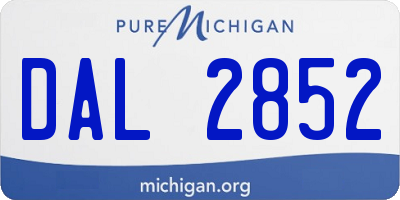 MI license plate DAL2852