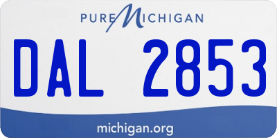 MI license plate DAL2853