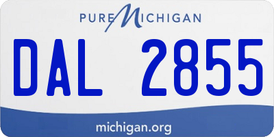 MI license plate DAL2855