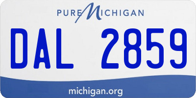MI license plate DAL2859