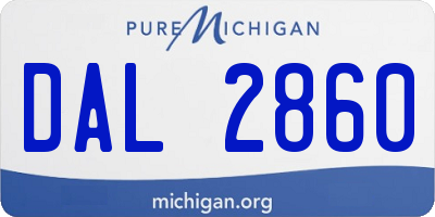 MI license plate DAL2860