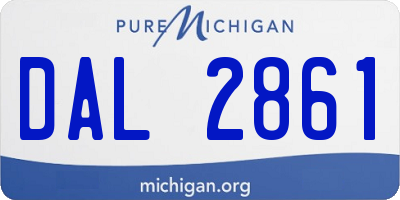 MI license plate DAL2861