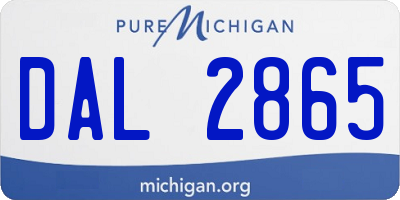 MI license plate DAL2865