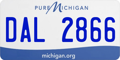 MI license plate DAL2866