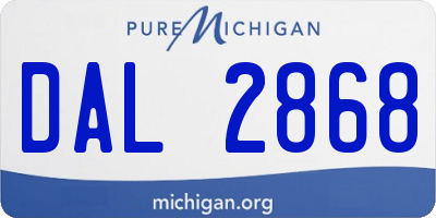 MI license plate DAL2868