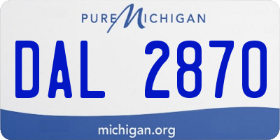 MI license plate DAL2870