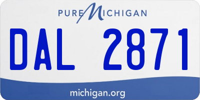 MI license plate DAL2871