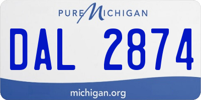 MI license plate DAL2874