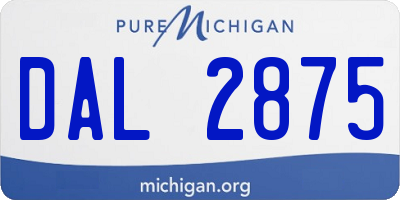 MI license plate DAL2875