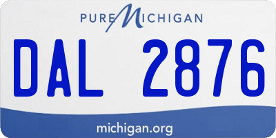 MI license plate DAL2876