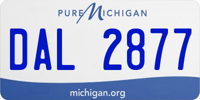 MI license plate DAL2877